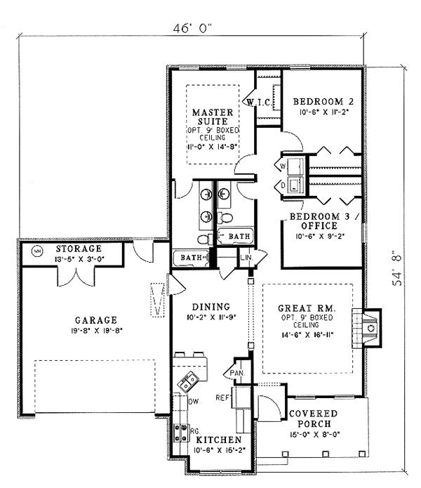 One-Story Level One of Plan 62304