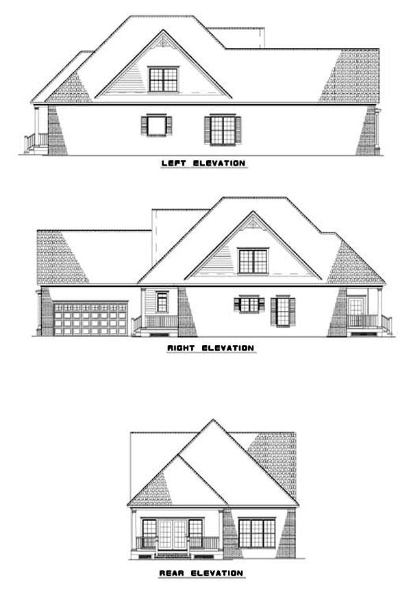  Rear Elevation of Plan 62305