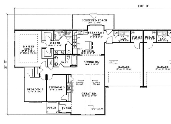 One-Story Level One of Plan 62307
