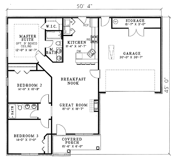 One-Story Level One of Plan 62308