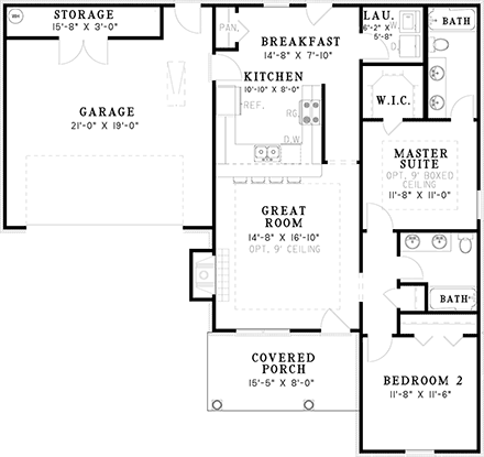 House Plan 62309 First Level Plan