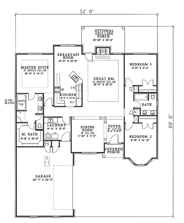 One-Story Level One of Plan 62310
