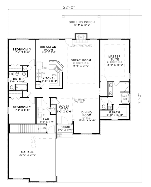 One-Story Level One of Plan 62312