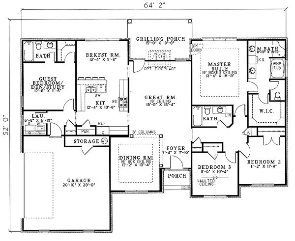One-Story Level One of Plan 62317