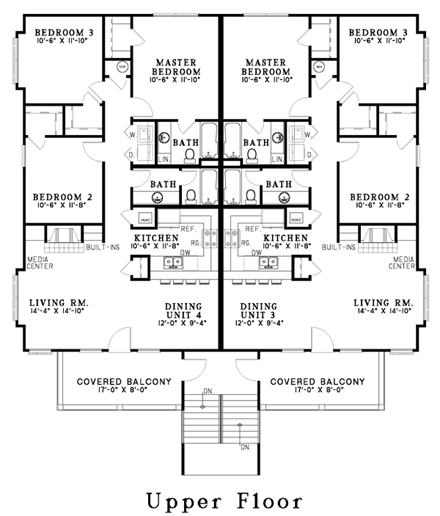 Multi-Family Plan 62322 Second Level Plan