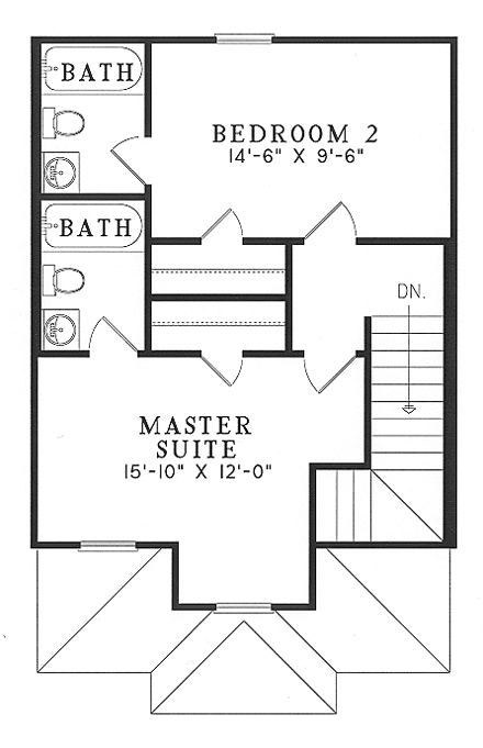 House Plan 62323 Second Level Plan