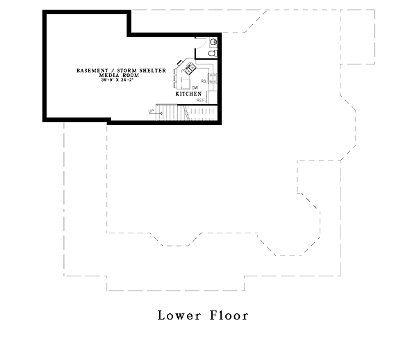 Farmhouse Victorian Lower Level of Plan 62331