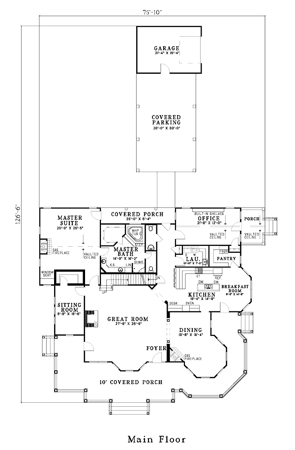 Farmhouse Victorian Level One of Plan 62331