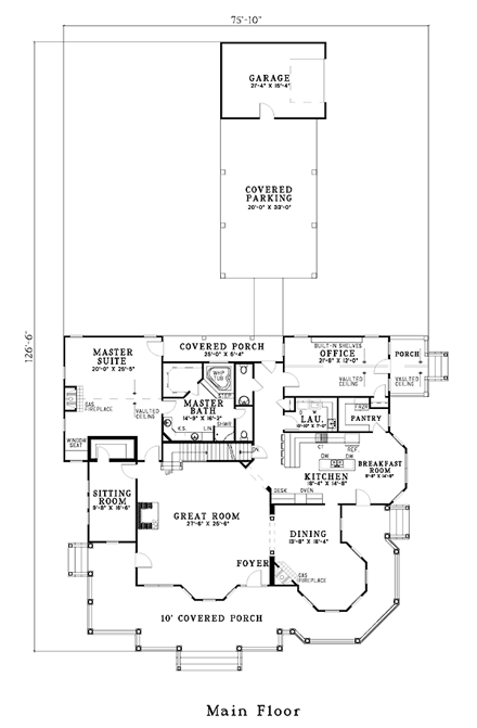 House Plan 62331 First Level Plan