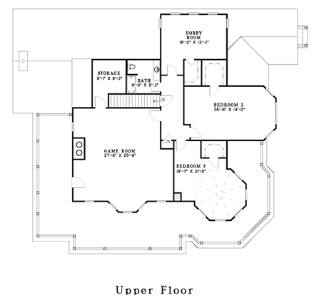 House Plan 62331 Second Level Plan