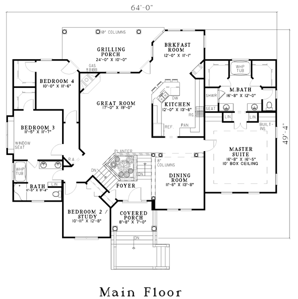 One-Story Level One of Plan 62339