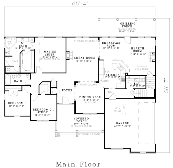 One-Story Level One of Plan 62341