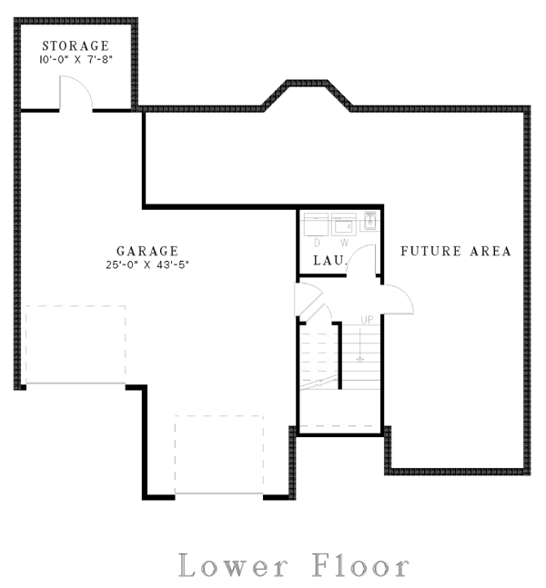 One-Story Lower Level of Plan 62342