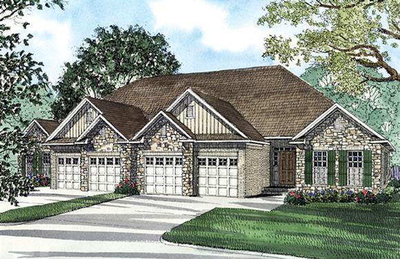 Multi-Family Plan 62349 Elevation