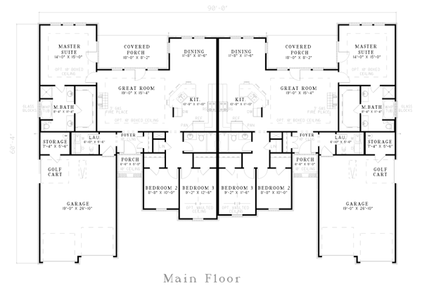 One-Story Level One of Plan 62351