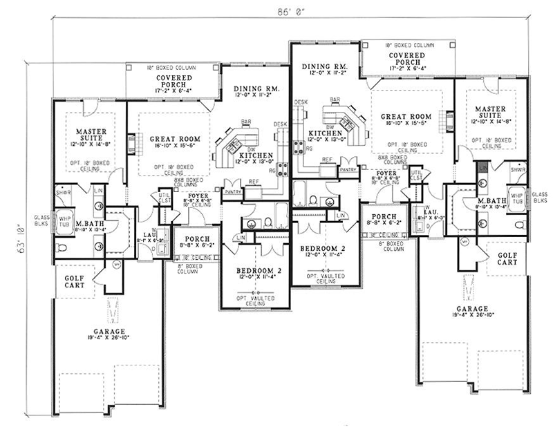 One-Story Level One of Plan 62354