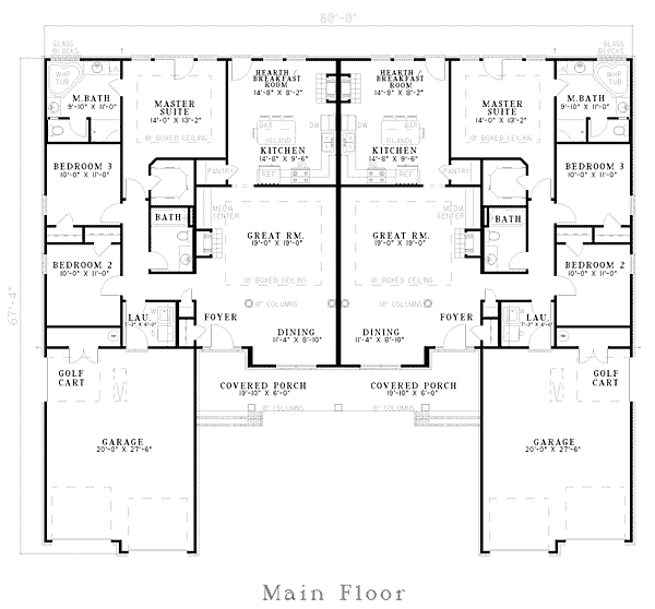 One-Story Level One of Plan 62357