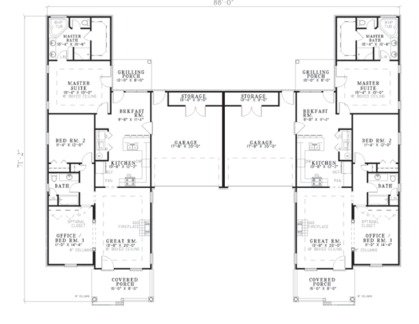One-Story Level One of Plan 62370