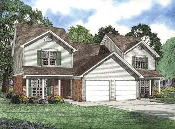 Multi-Family Plan 62377 Elevation