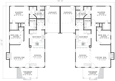 Multi-Family Plan 62378 First Level Plan