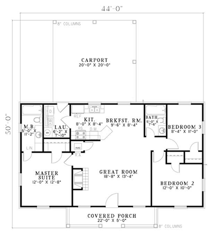 House Plan 62386 First Level Plan