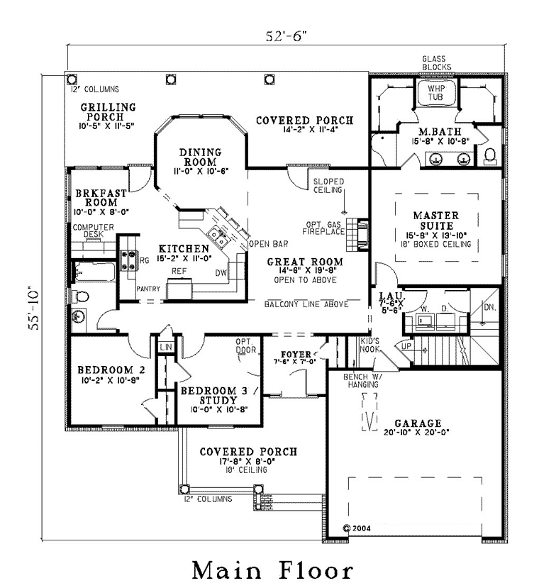 One-Story Alternate Level One of Plan 62392