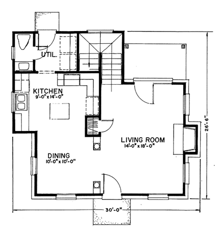 House Plan 62403 First Level Plan