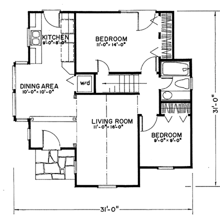 House Plan 62414 First Level Plan