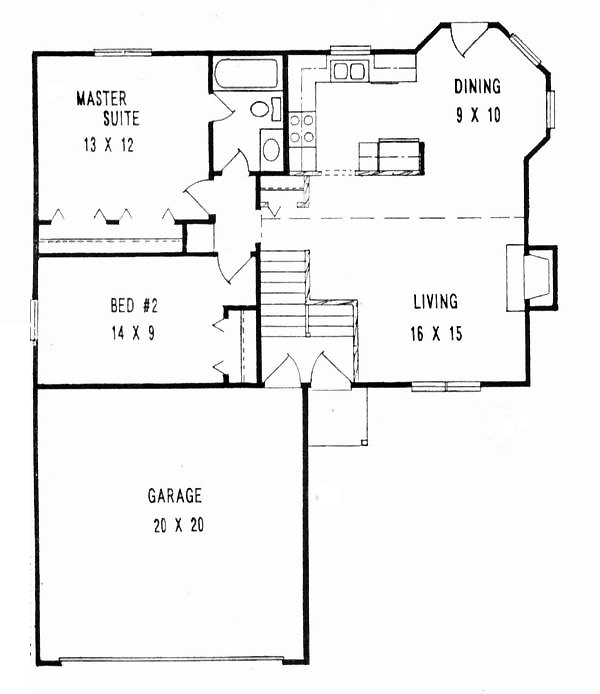Narrow Lot One-Story Traditional Level One of Plan 62500