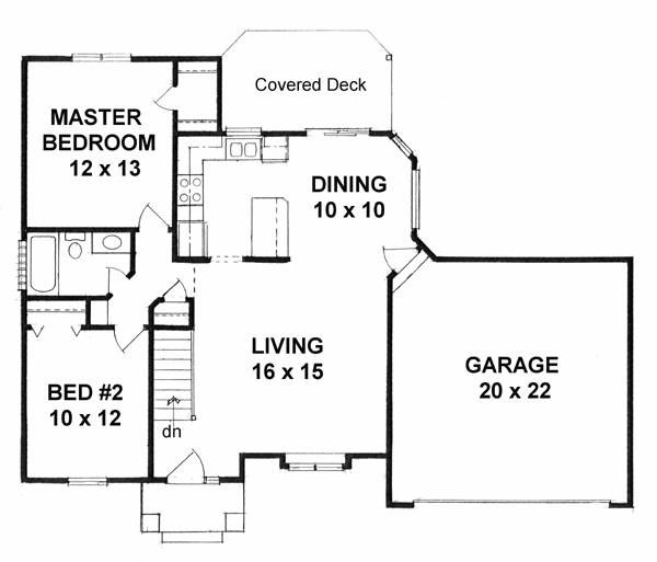 One-Story Traditional Level One of Plan 62501