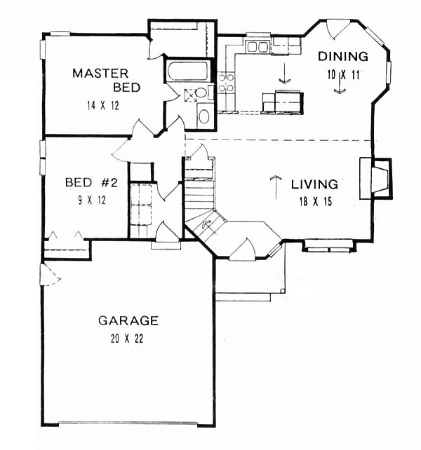 One-Story Traditional Level One of Plan 62503