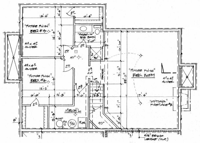 Ranch Lower Level of Plan 62508