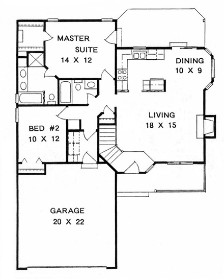 House Plan 62508 First Level Plan