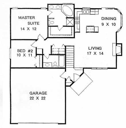 House Plan 62509 First Level Plan