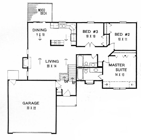 One-Story Traditional Level One of Plan 62512