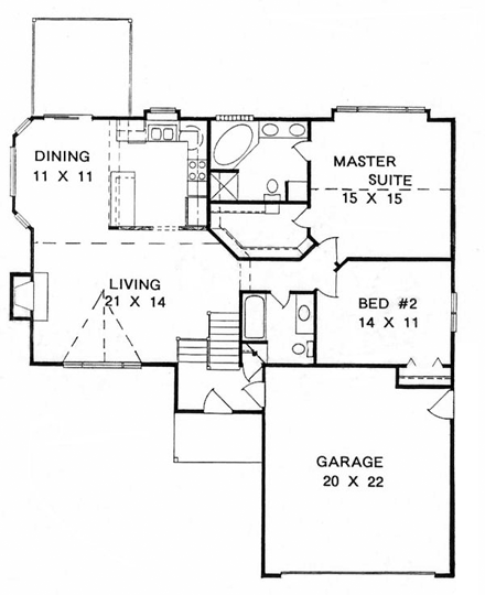 House Plan 62530 First Level Plan