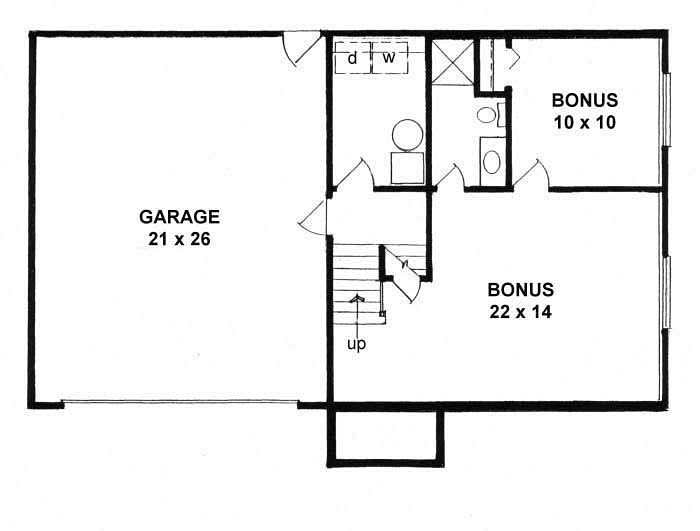 Traditional Lower Level of Plan 62535