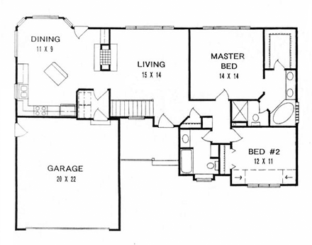 House Plan 62548 First Level Plan