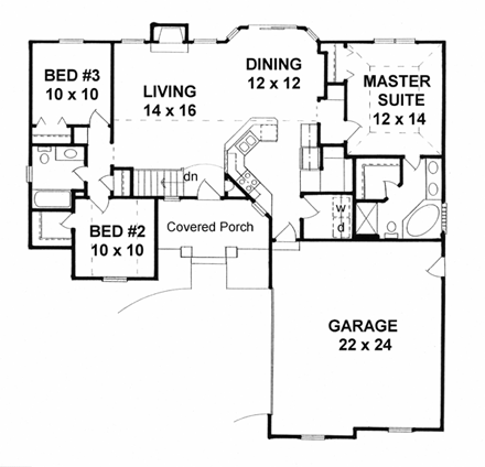 House Plan 62552 First Level Plan