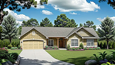 Ranch Elevation of Plan 62563