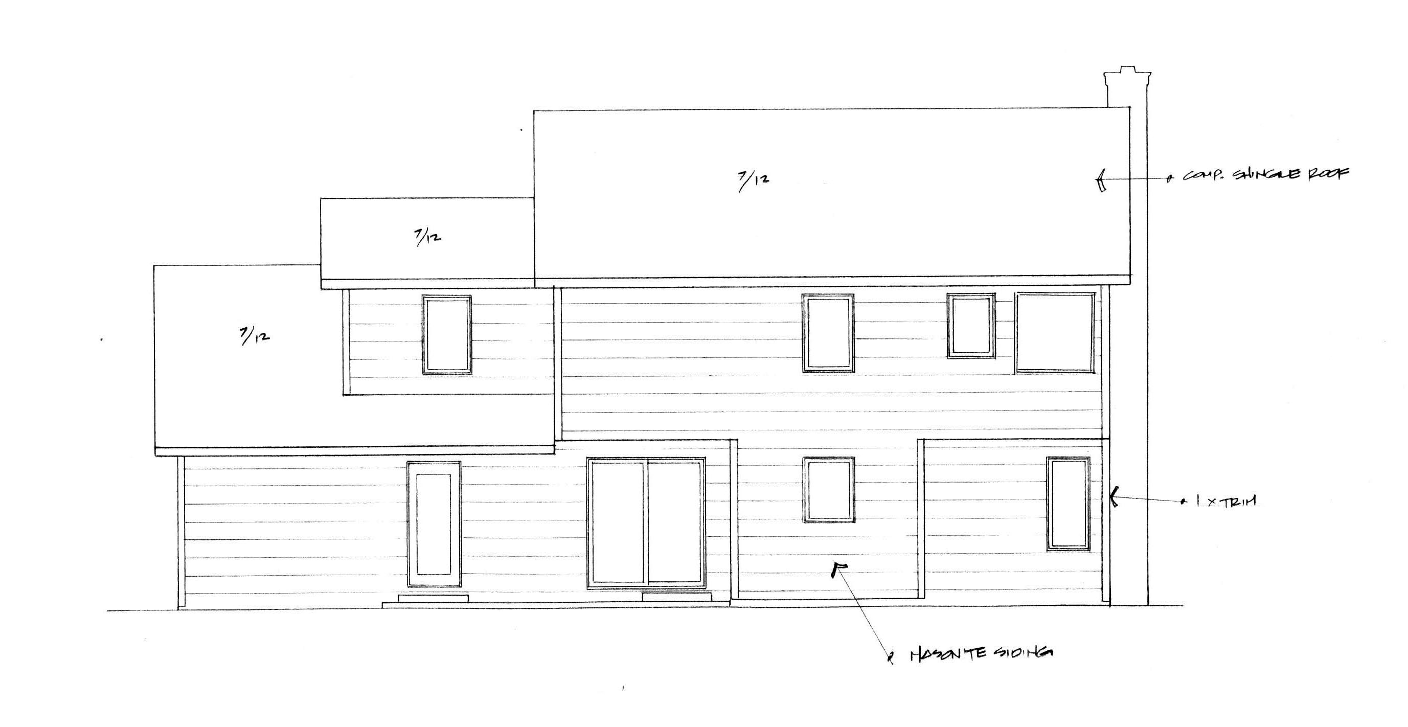 Traditional Rear Elevation of Plan 62587