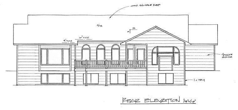 European Rear Elevation of Plan 62588