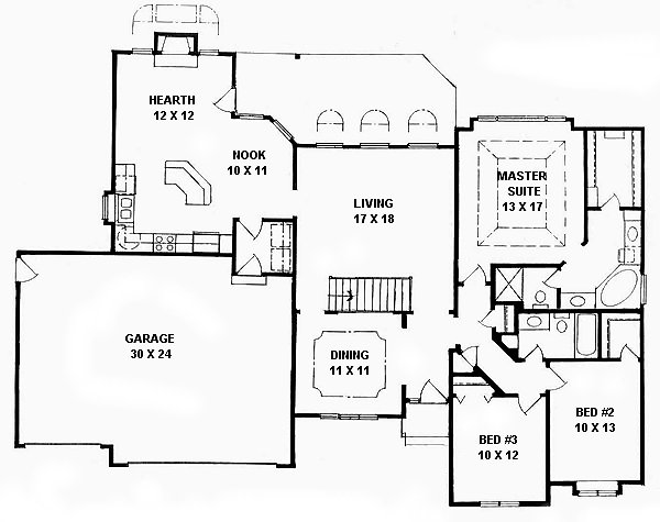 European One-Story Level One of Plan 62598