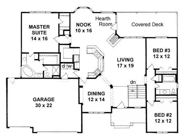 European One-Story Level One of Plan 62601