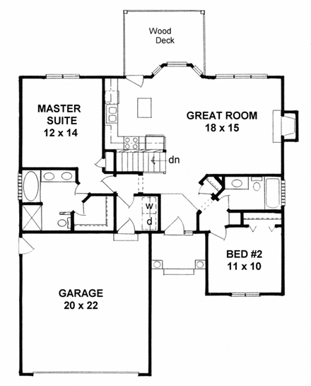 House Plan 62605 First Level Plan