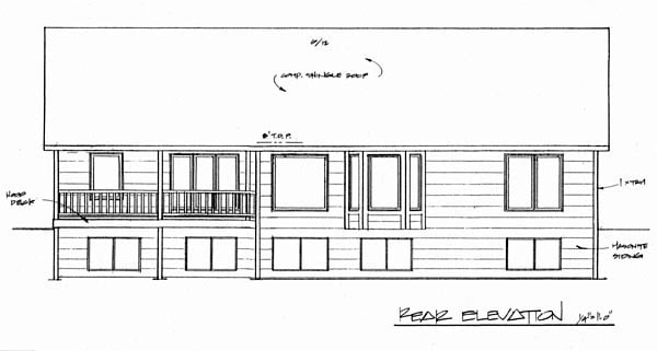 Traditional Rear Elevation of Plan 62616