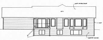 Ranch Traditional Rear Elevation of Plan 62620