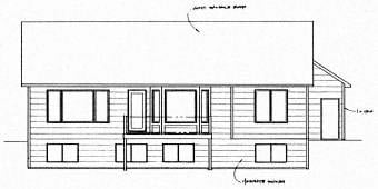 Ranch Traditional Rear Elevation of Plan 62621