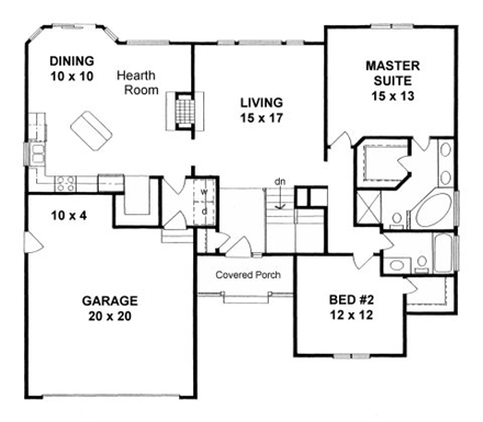 House Plan 62622 First Level Plan