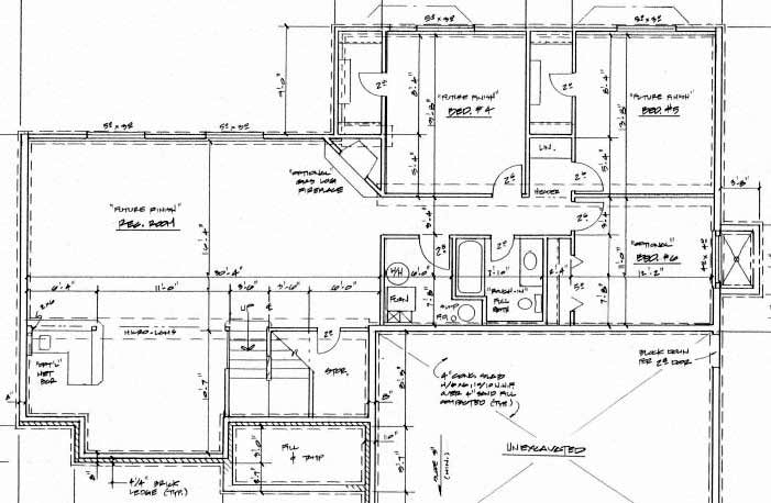 Ranch Traditional Lower Level of Plan 62625